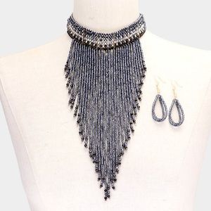 Seed bead choker necklace